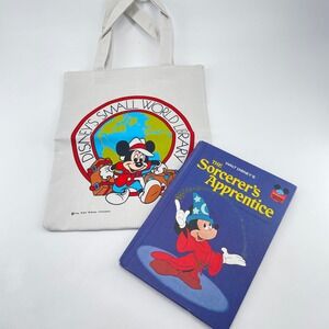 Mickey Mouse Sorcerer Apprentice Reader Book Tote Bag Walt Disney Co Vintage Set